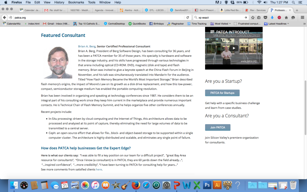 Brian A. Berg on PATCA home page