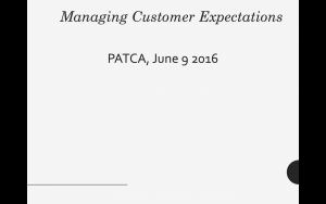Managing Customer Expectations